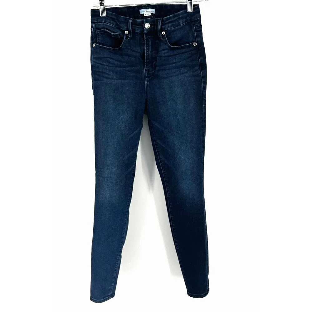 Good American Good Legs Skinny Jeans Women 6 28 Blue Mid Rise‎ Stretch
